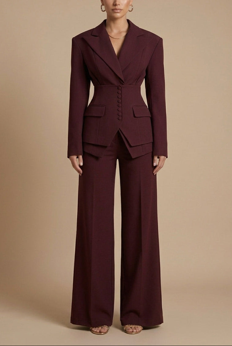 Annie - Women's Peak Lapel Structured Suit Set