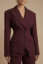 Annie - Women's Peak Lapel Structured Suit Set