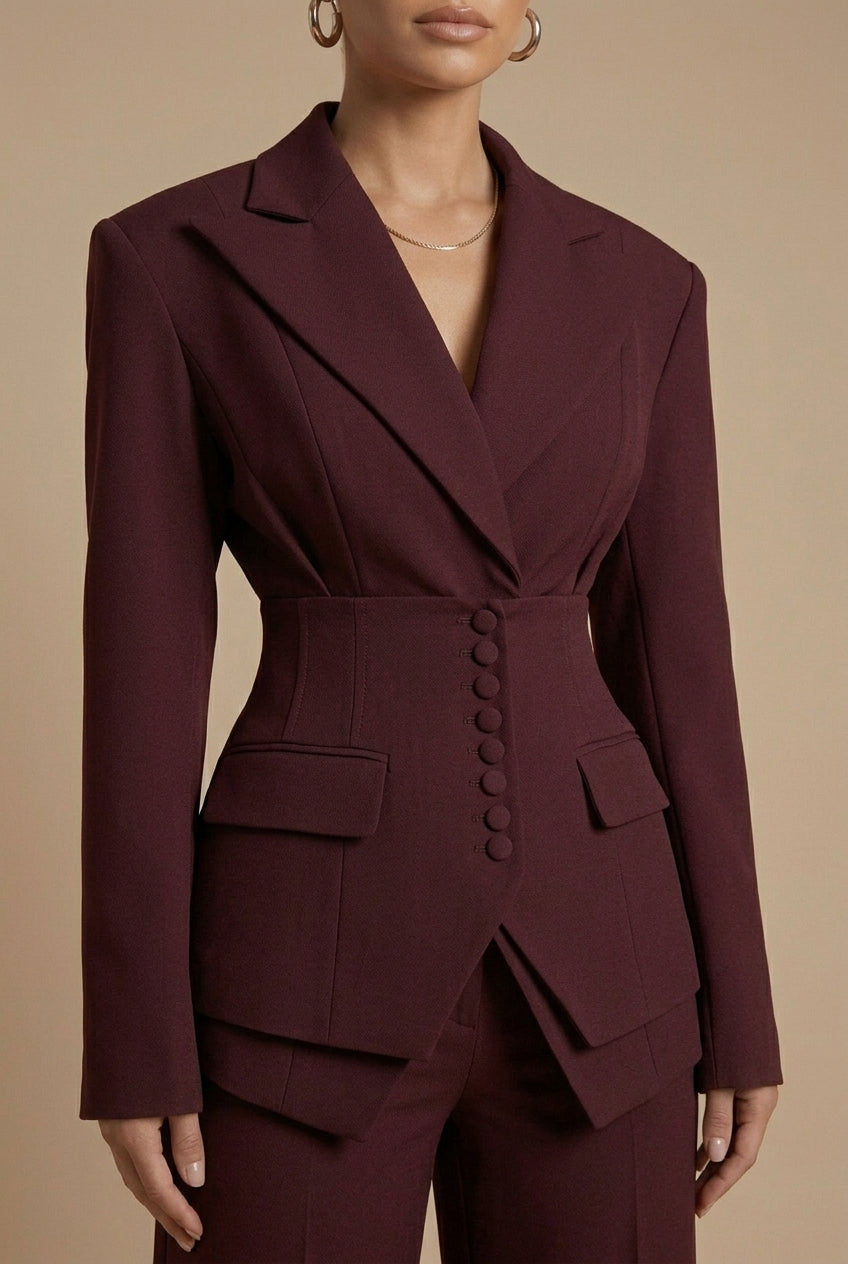 Annie - Women's Peak Lapel Structured Suit Set