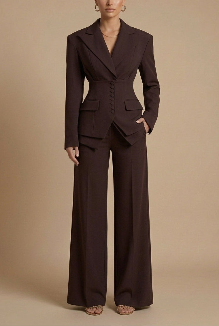 Annie - Women's Peak Lapel Structured Suit Set