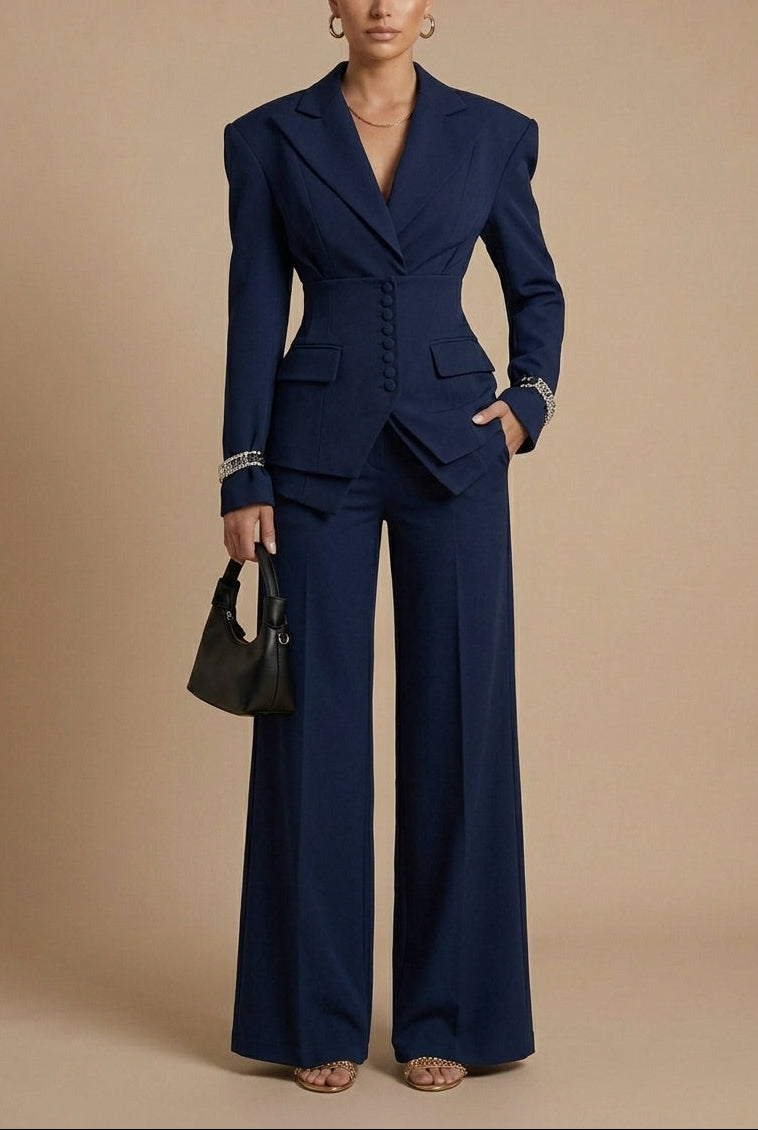 Annie - Women's Peak Lapel Structured Suit Set