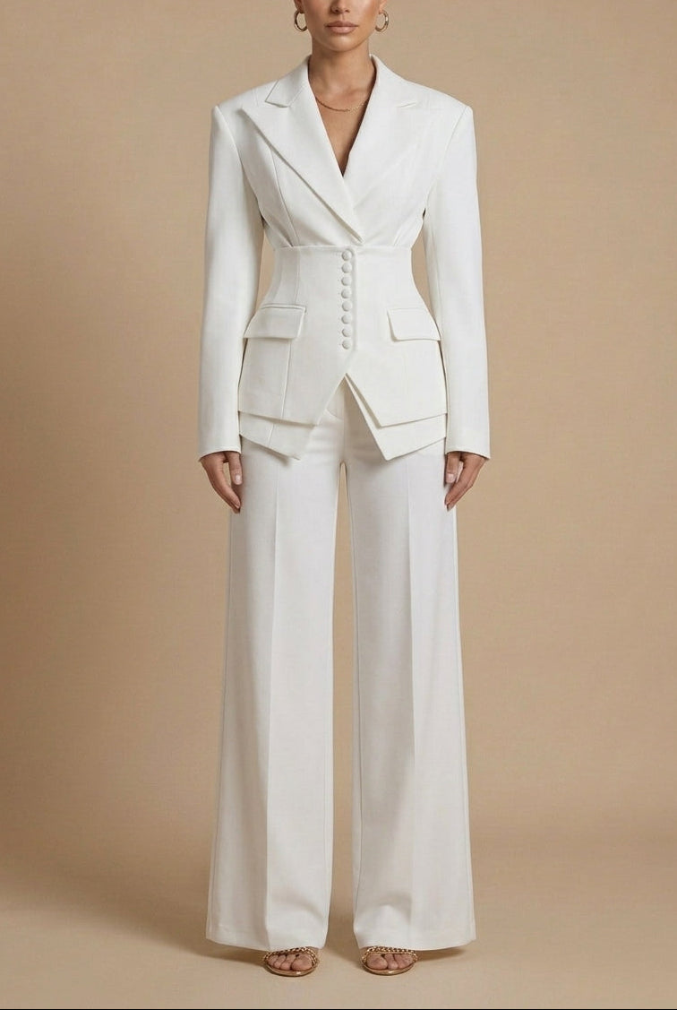 Annie - Women's Peak Lapel Structured Suit Set