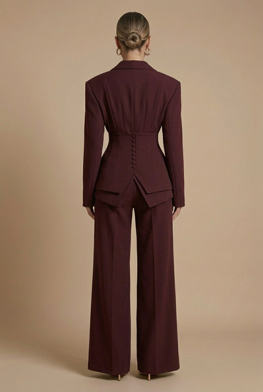 Annie - Women's Peak Lapel Structured Suit Set