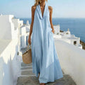 Ashlyn - Women's Halter Resort Maxi Dress with Pockets 1