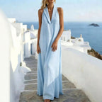 Ashlyn - Women's Halter Resort Maxi Dress with Pockets 3