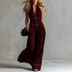Ashlyn - Women's Sleeveless Zip-Front Wide-Leg Jumpsuit 3
