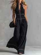 Ashlyn - Women's Sleeveless Zip-Front Wide-Leg Jumpsuit 4