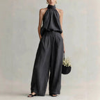 Athena - Women's Halter Neck Wide Leg Matching Set 4