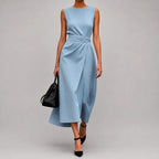 Audrey - Women's Sleeveless Draped Midi Dress 3