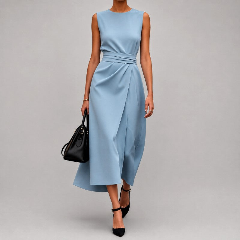 Audrey - Women's Sleeveless Draped Midi Dress 3