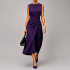 Audrey - Women's Sleeveless Draped Midi Dress 5