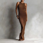 Aurelia - Women's Sleeveless Ribbed Knit Maxi Dress