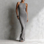 Aurelia - Women's Sleeveless Ribbed Knit Maxi Dress