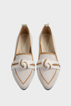 Beatrice - Women's Pointed-Toe Knit Loafers with Bow Detail