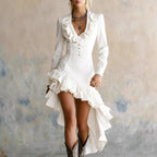 Bess - Women's Ruffle High-Low Mini Dress 3