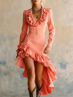 Bess - Women's Ruffle High-Low Mini Dress 5