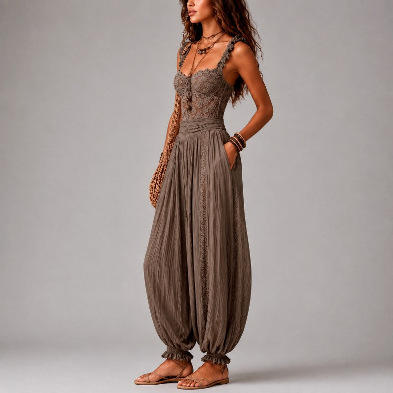 Bethany - Women's Lace Bodice Harem Leg Jumpsuit 2