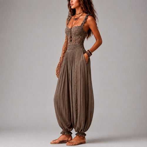 Bethany - Women's Lace Bodice Harem Leg Jumpsuit 2