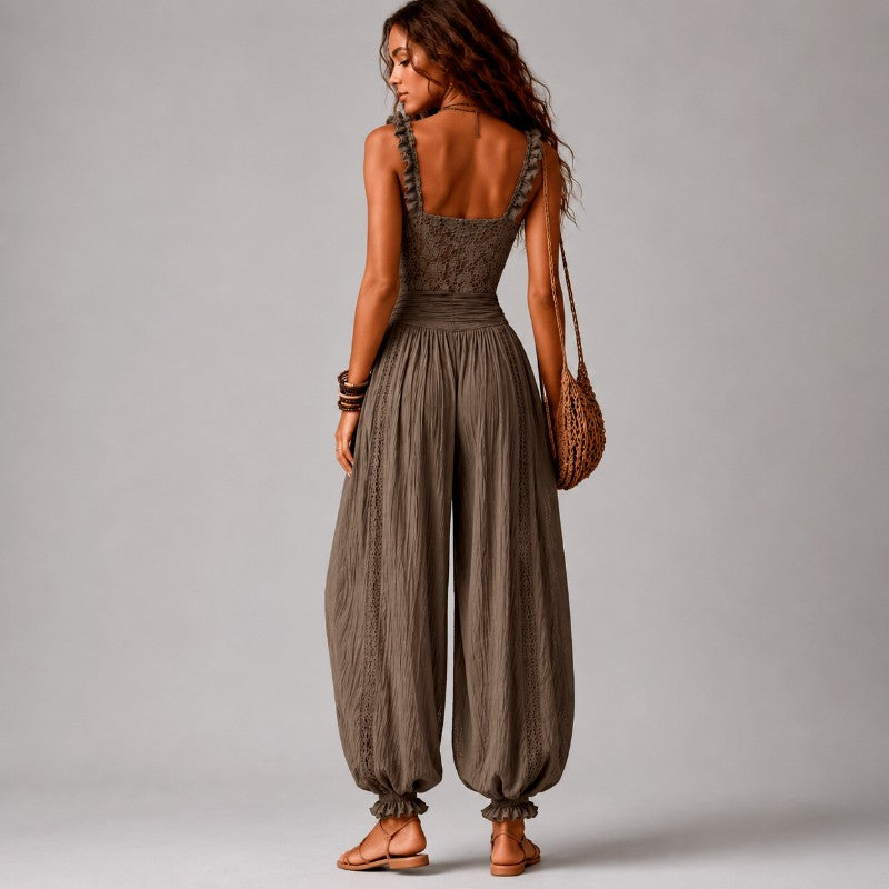 Bethany - Women's Lace Bodice Harem Leg Jumpsuit 3