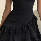 Bridget - Women's Deep V Puff Sleeve Mini Dress 3