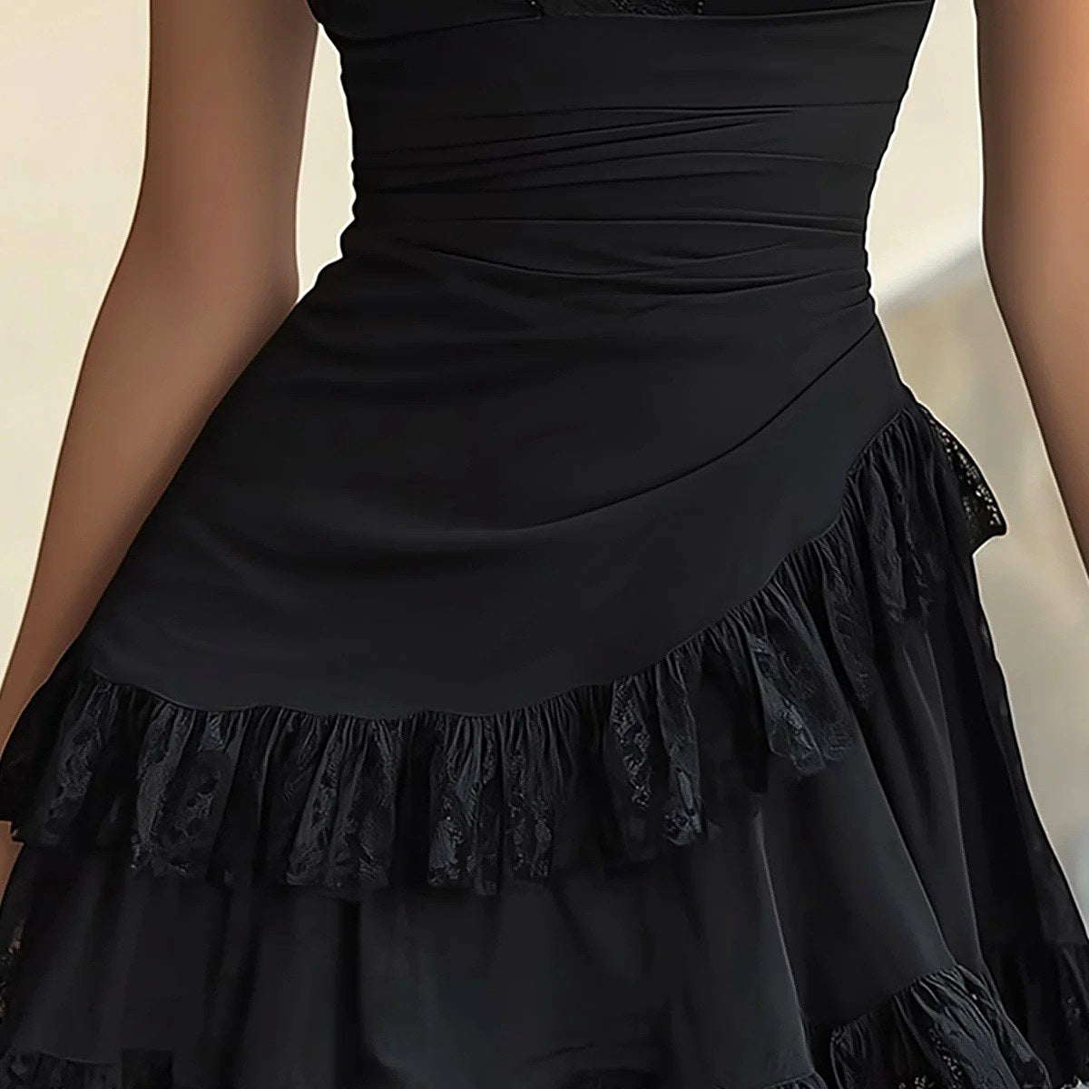 Bridget - Women's Deep V Puff Sleeve Mini Dress 3