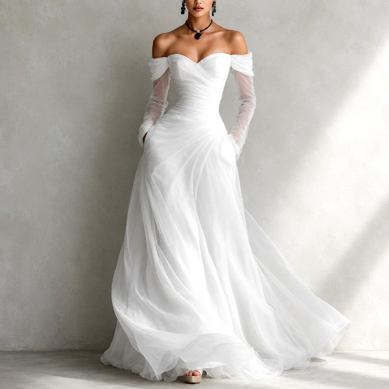 Camille - Women's Off-Shoulder Sweetheart Formal Maxi Dress 2