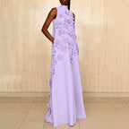 Caroline - Women's 3D Floral Stand Collar Dress