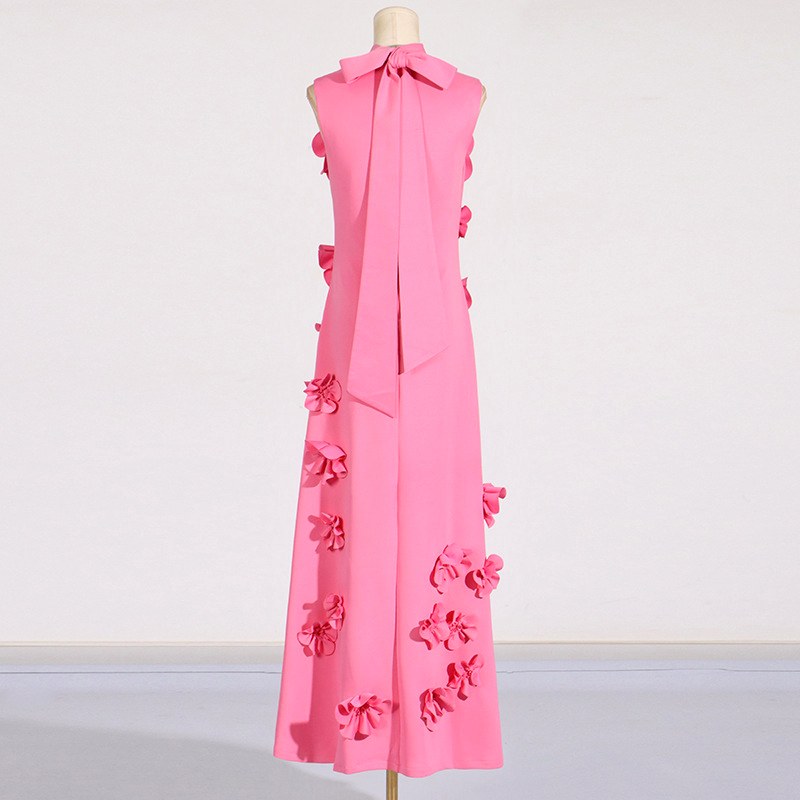 Caroline - Women's 3D Floral Stand Collar Dress 7