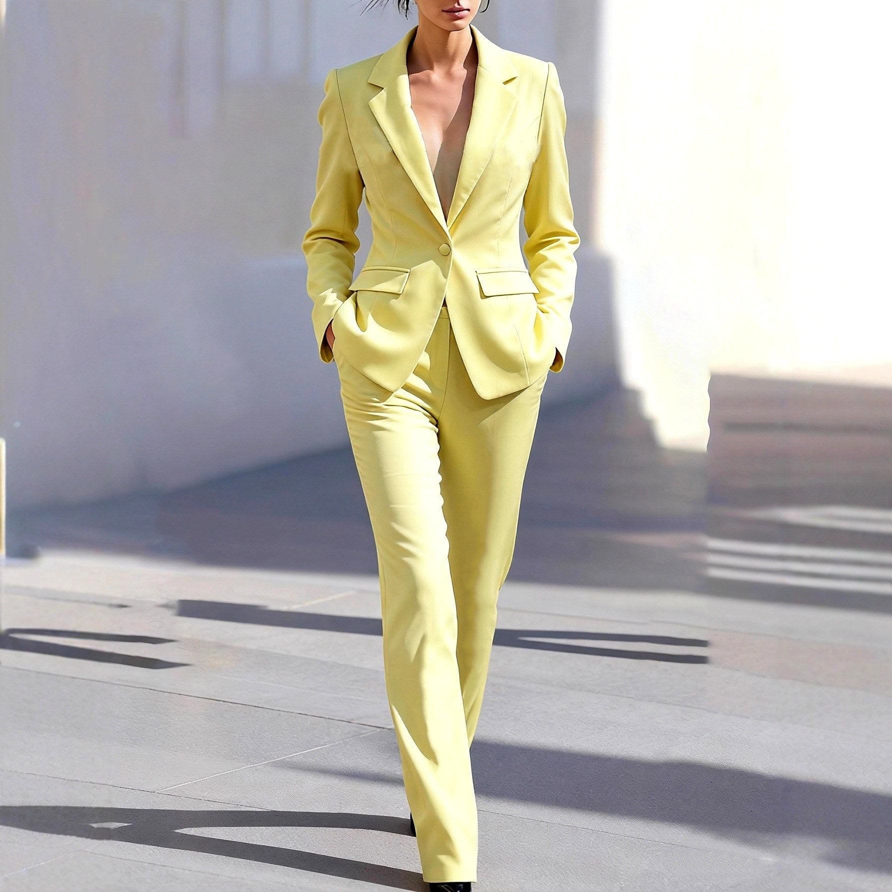 Caroline - Women's Tailored Blazer and Straight-Leg Trousers Set 1