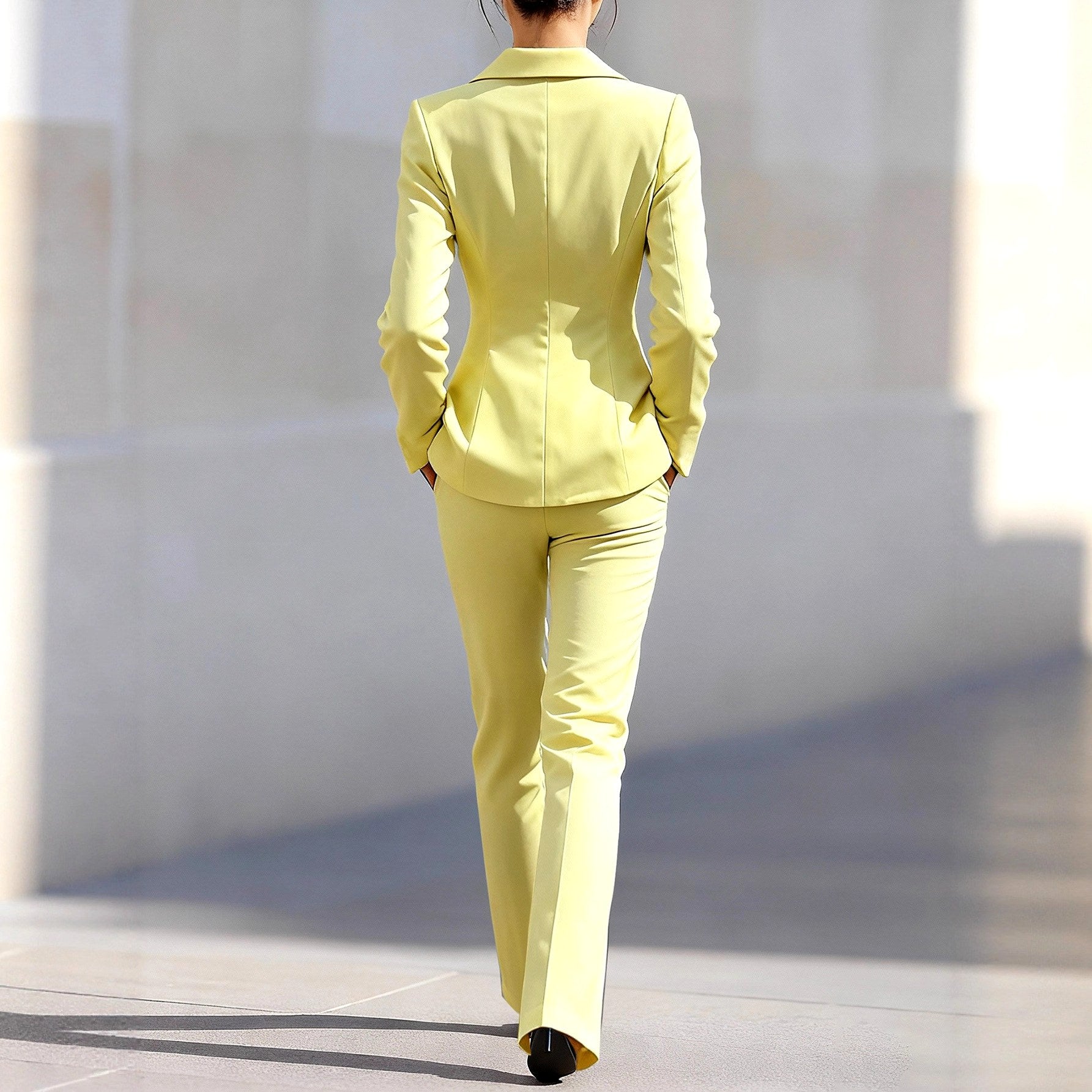 Caroline - Women's Tailored Blazer and Straight-Leg Trousers Set 2