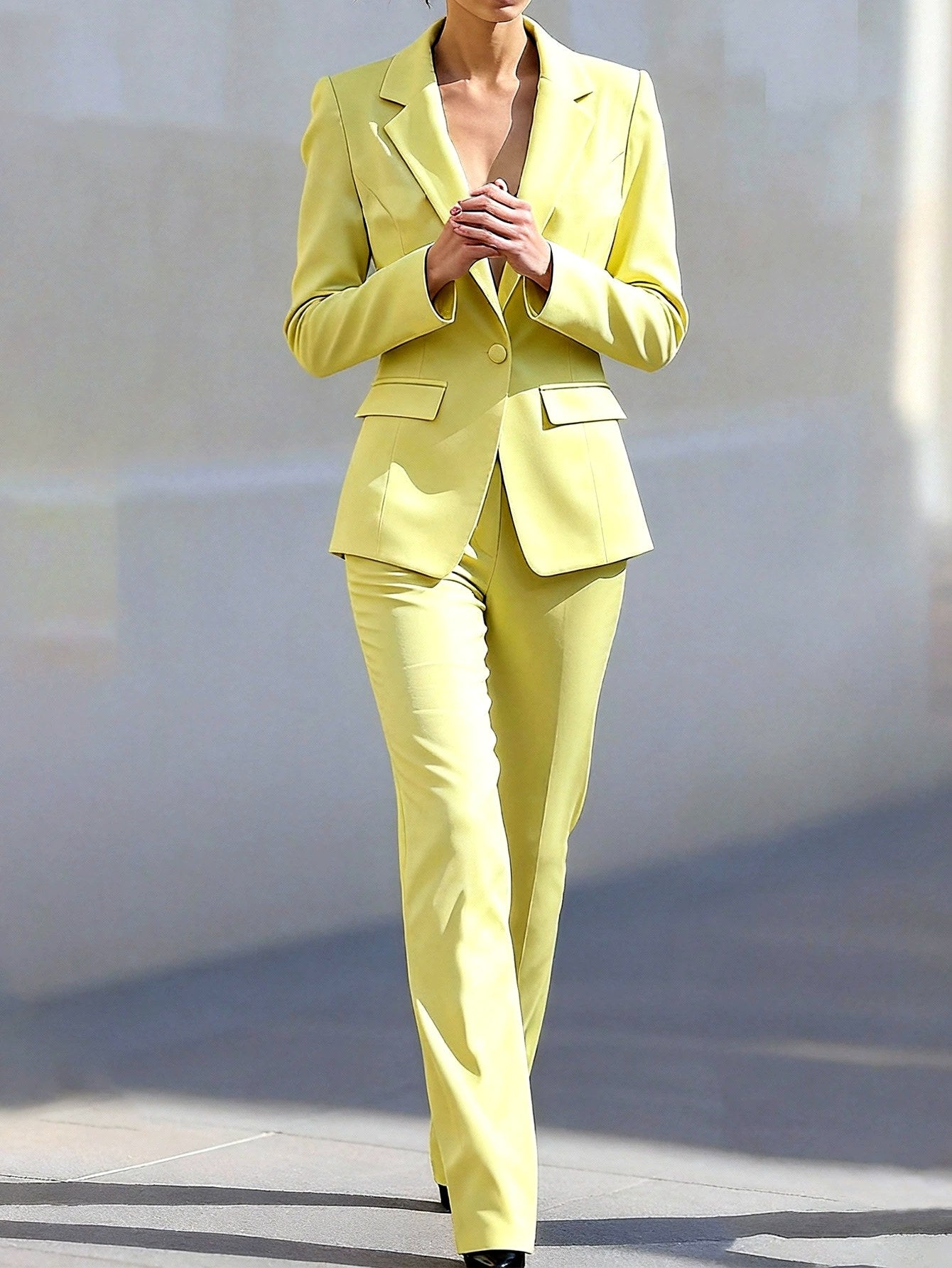 Caroline - Women's Tailored Blazer and Straight-Leg Trousers Set 3