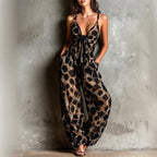 Cassidy - Women's Printed Tie-Front Wide-Leg Jumpsuit 1