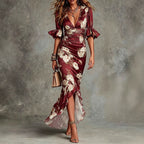 Catalina - Women's Floral Ruched Maxi Dress 1