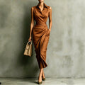 Catriona - Women's Sleeveless Slim Fit Shirt Maxi Dress 1