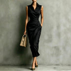 Catriona - Women's Sleeveless Slim Fit Shirt Maxi Dress 2