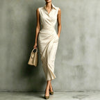 Catriona - Women's Sleeveless Slim Fit Shirt Maxi Dress 4