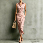 Catriona - Women's Sleeveless Slim Fit Shirt Maxi Dress 5