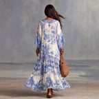 Cecilia - Women's Boho Print V-Neck Maxi Dress 2