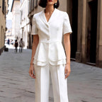 Charlotte - Women's Peplum Blazer & Wide Leg Pant Set 1