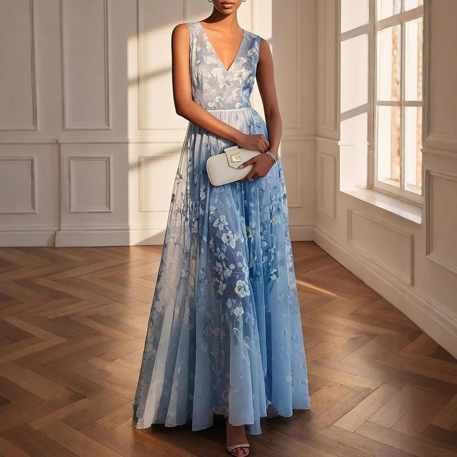 Christabel - Women's Embroidered Floral Evening Maxi Dress 1