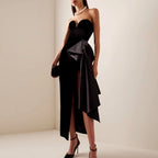 Clara - Women's Strapless Sweetheart Draped Dress 2