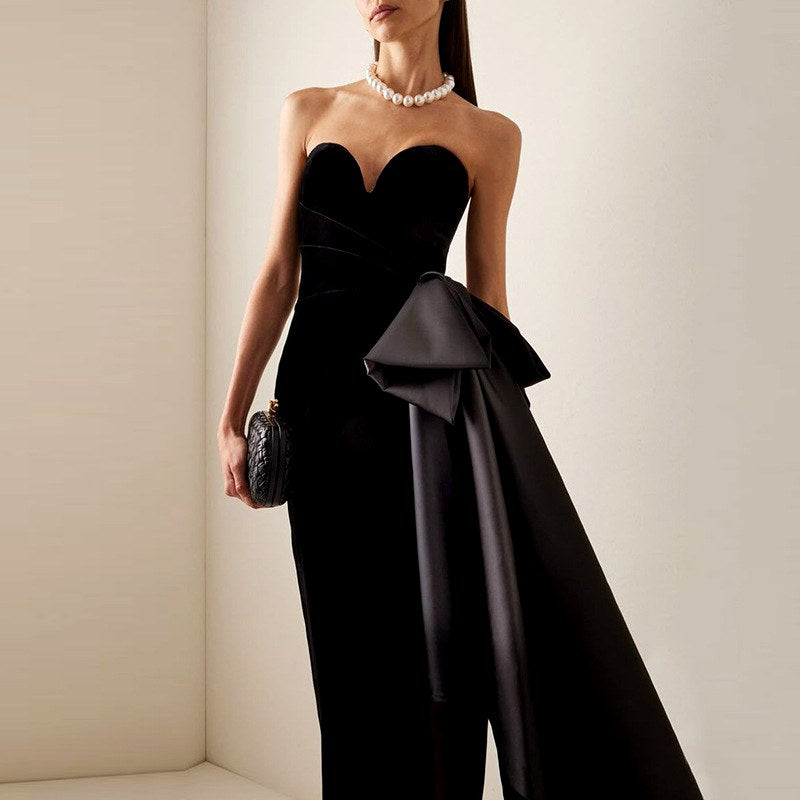 Clara - Women's Strapless Sweetheart Draped Dress 3