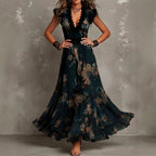 Clementine - Women's Floral V-Neck Vacation Maxi Dress 1
