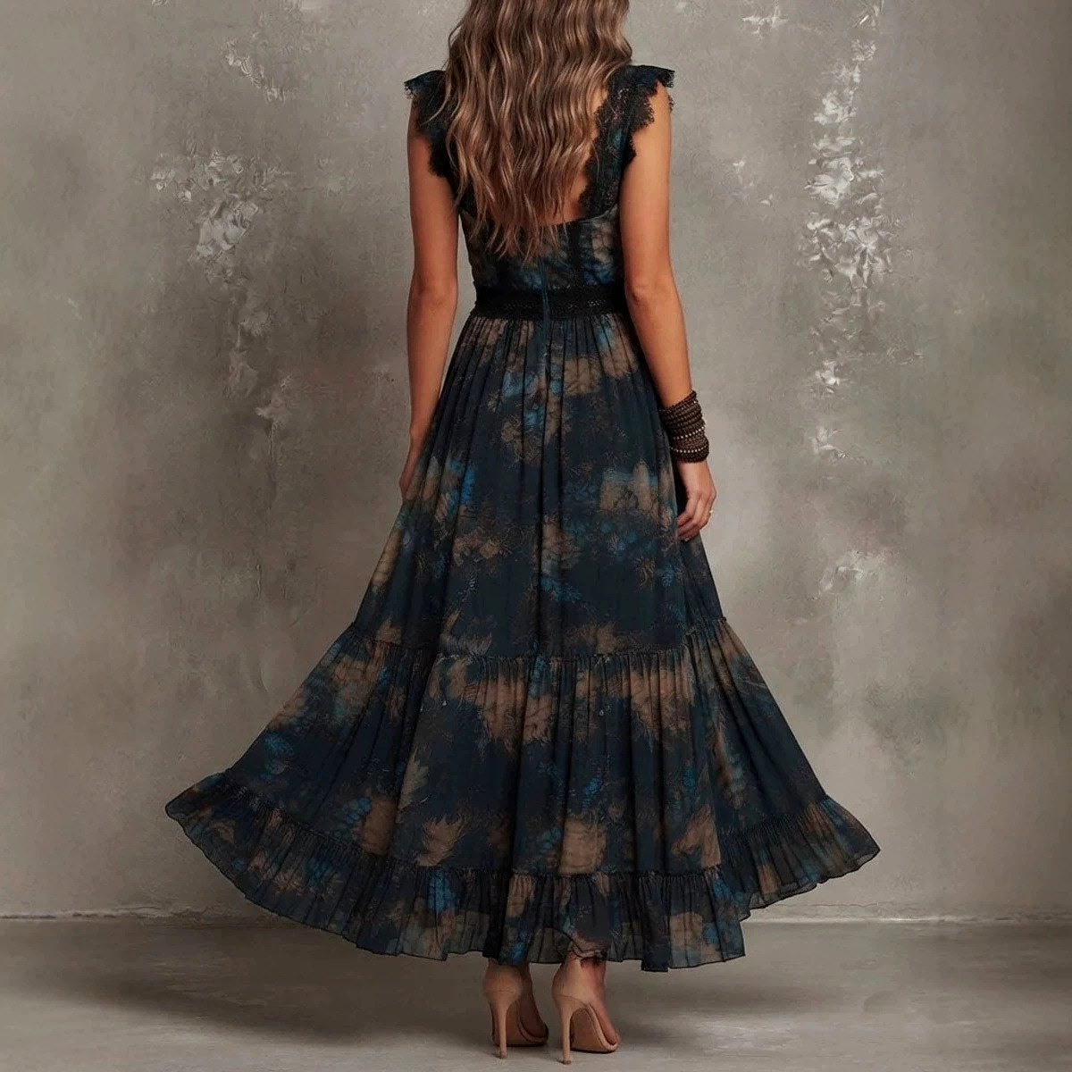 Clementine - Women's Floral V-Neck Vacation Maxi Dress 3