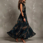 Clementine - Women's Floral V-Neck Vacation Maxi Dress 4