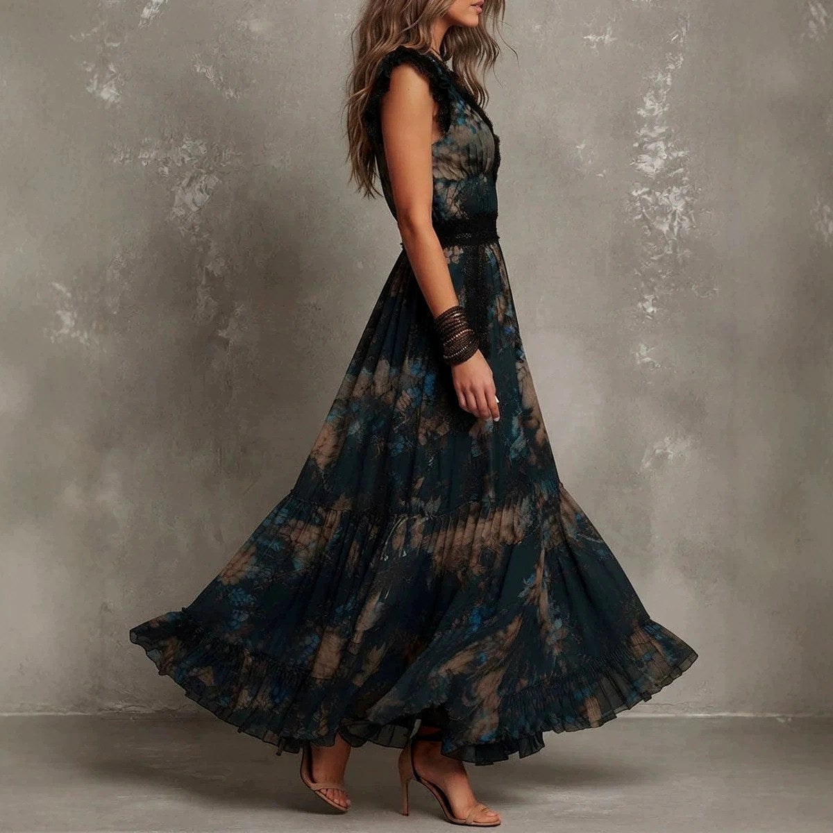 Clementine - Women's Floral V-Neck Vacation Maxi Dress 4
