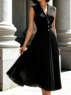 Clementine - Women's Sleeveless Pleated Midi Dress 2