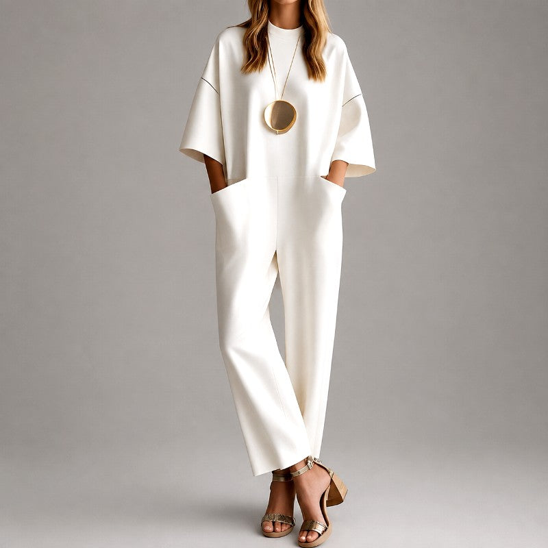 Cora - Women's Minimalist Relaxed Pocket Jumpsuit 1