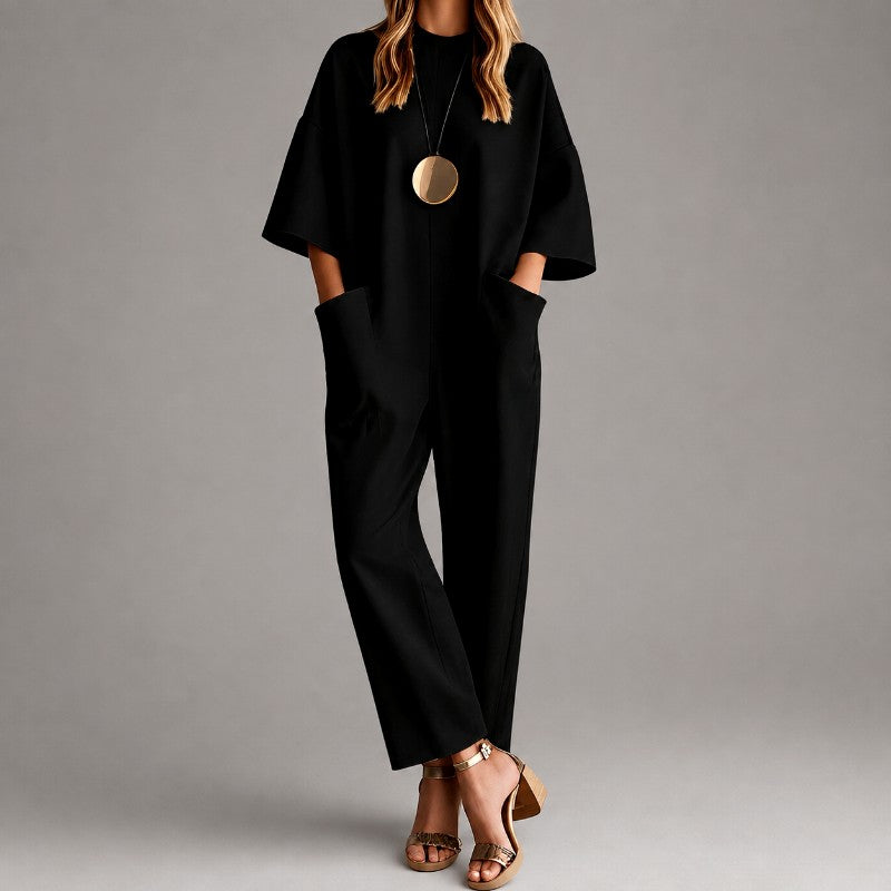 Cora - Women's Minimalist Relaxed Pocket Jumpsuit 2