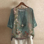 Daisy - Women's Floral Print Oversized Blouse